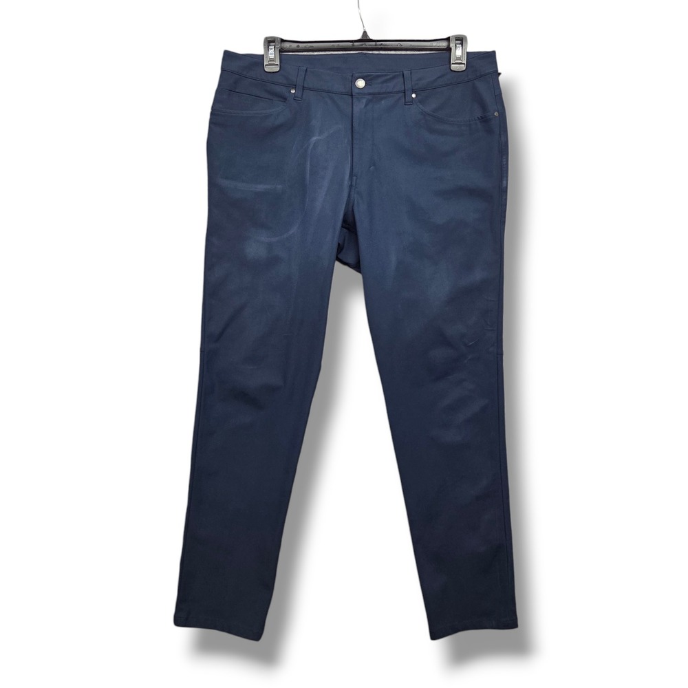 Lululemon ABC Slim Fit 5 Pocket Pant Mens 36 x 31 HEMMED Warpstreme True‎ Navy